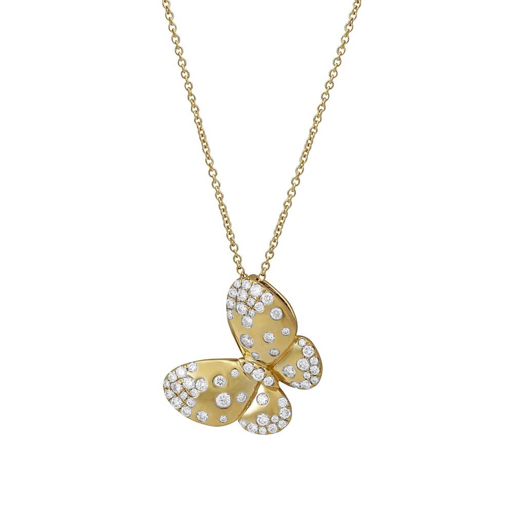 Butterfly collection of the Emily Waterfall London collection in 18 K yellow gold